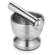 Double Stainless Steel Spice Grinder Mortar and Pestle Bowl –  Garlic Press & Herb Mill