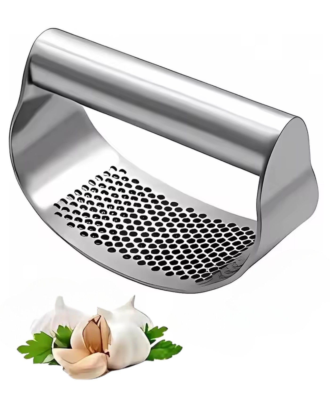ChefMince Stainless Steel Garlic Press & Ginger Crusher – Manual Rocker Kitchen Gadget