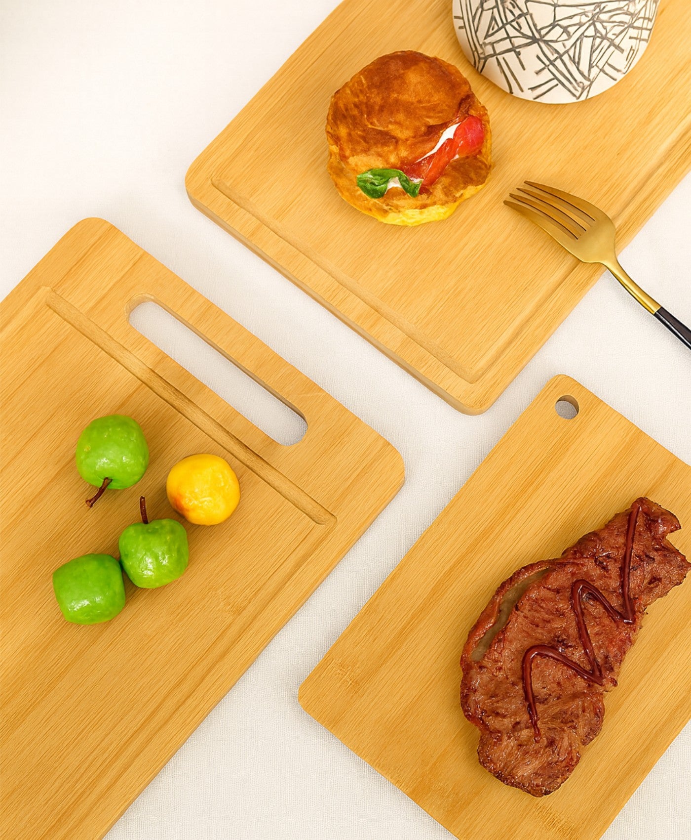 Bamboora Natural Bamboo Cutting Board – Double-Sided Kitchen Chopping & Serving Board for Vegetables, Fruits & Meat