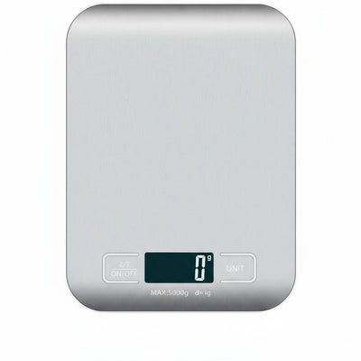 Digital kitchen scale with a white background