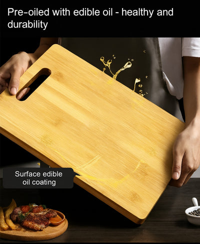 Bamboora Natural Bamboo Cutting Board – Double-Sided Kitchen Chopping & Serving Board for Vegetables, Fruits & Meat