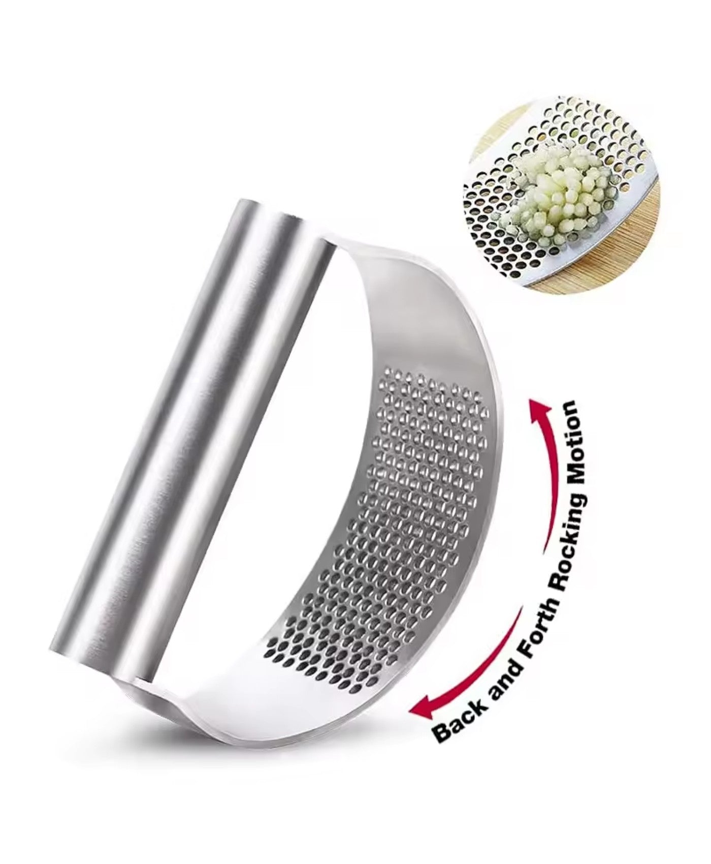 ChefMince Stainless Steel Garlic Press & Ginger Crusher – Manual Rocker Kitchen Gadget