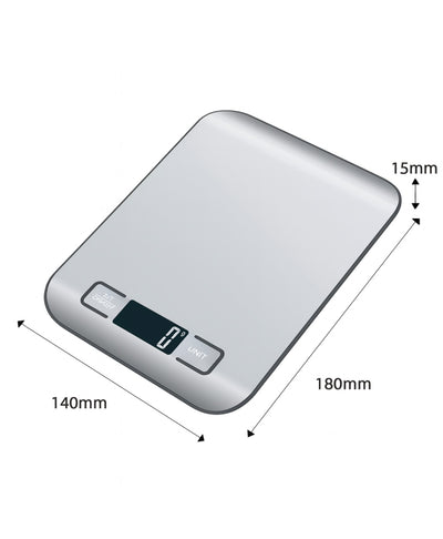 WeighMaster Pro™ Digital Kitchen Scale – 5kg/10kg Stainless Steel LED Display