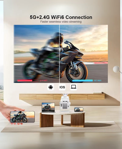 LumiBeam TD80 4K Projector – Portable WiFi Home Theater & Office Mini Beam