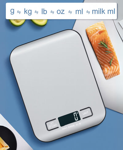 WeighMaster Pro™ Digital Kitchen Scale – 5kg/10kg Stainless Steel LED Display