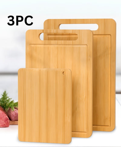 Bamboora Natural Bamboo Cutting Board – Double-Sided Kitchen Chopping & Serving Board for Vegetables, Fruits & Meat