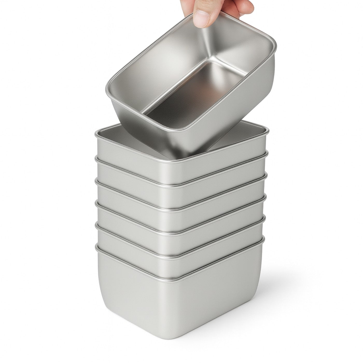 6-Piece Stainless Steel Food Containers with Lids – Leakproof, Stackable & Reusable