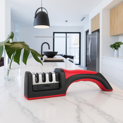 3-in-1 Knife Sharpener – Stainless Steel Kitchen Tool