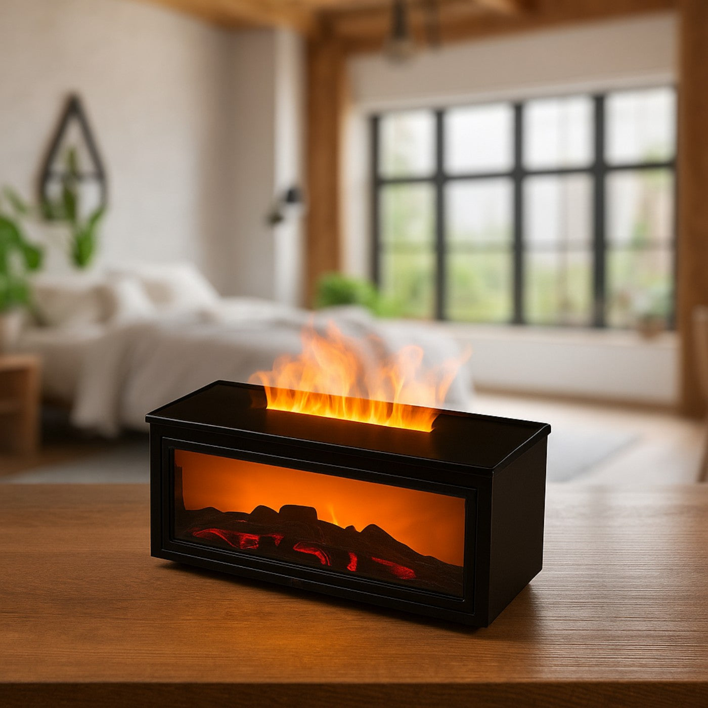 Retro Mini Flame Humidifier – Aromatherapy Diffuser for Home & Office