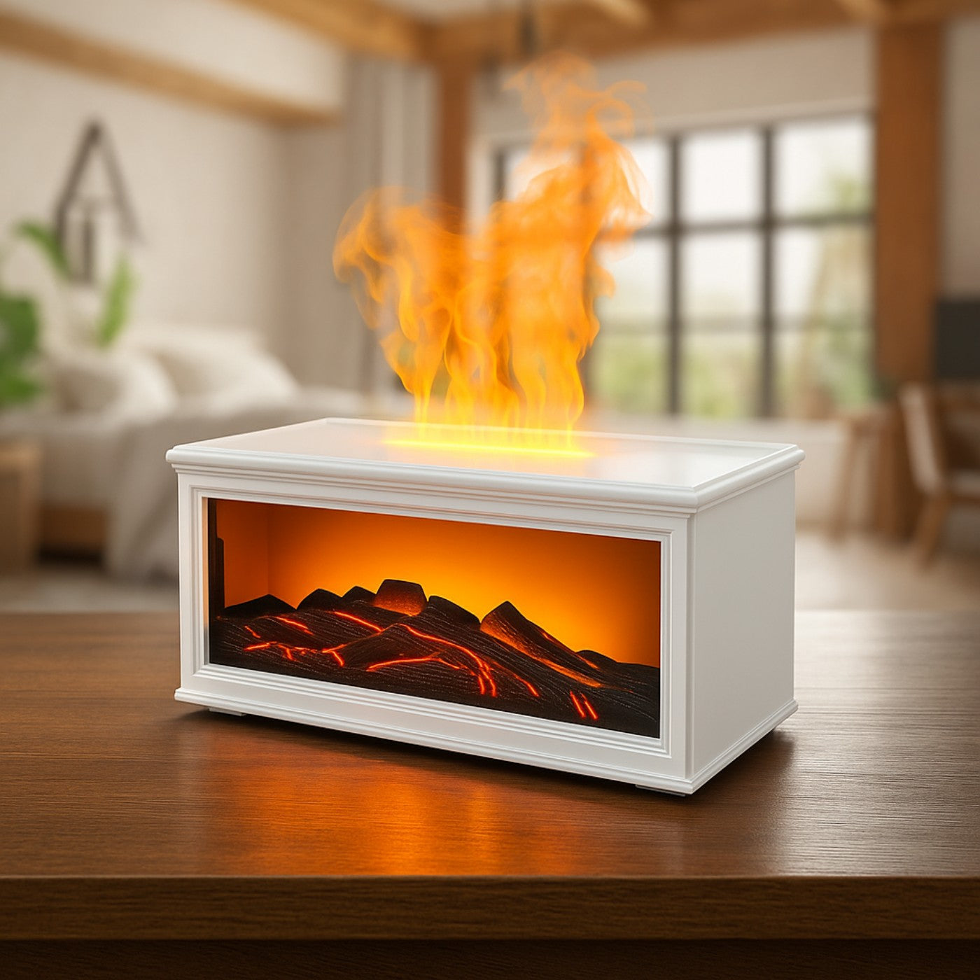 Retro Mini Flame Humidifier – Aromatherapy Diffuser for Home & Office