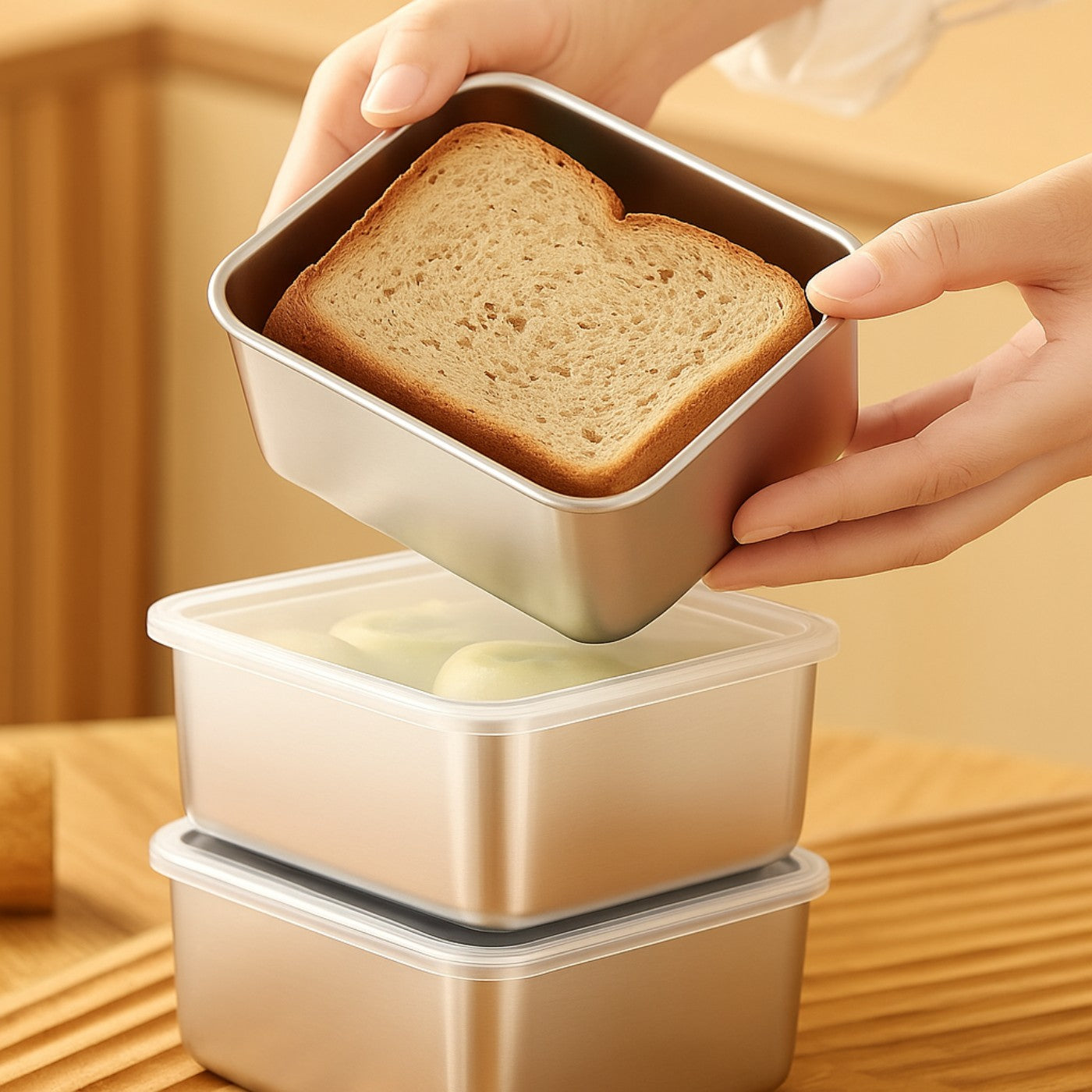 6-Piece Stainless Steel Food Containers with Lids – Leakproof, Stackable & Reusable