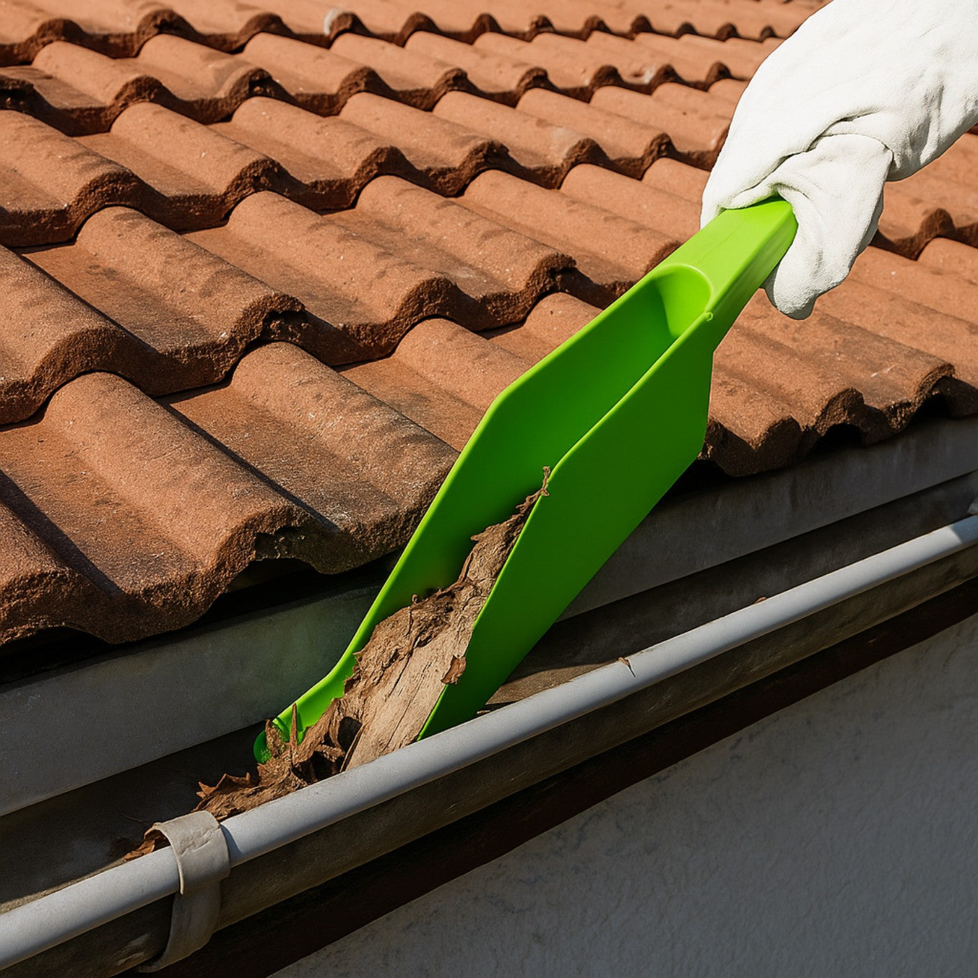 Gutter Getter Scoop Cleaning Tool – Flexible Roof and Eaves Shovel for Removing Dirt, Leaves, and Debris